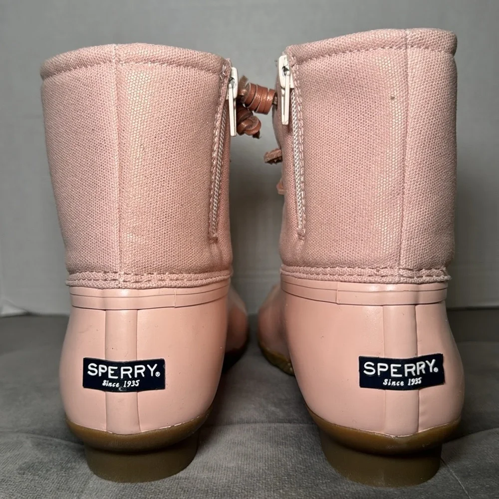 NWOT Sperry Kids Saltwater Rain Boots Blush Pink Size 6
